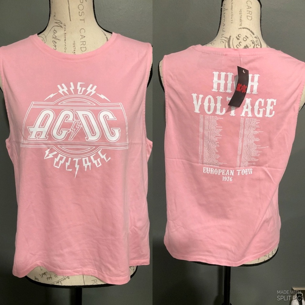 NWT AC/DC HIGH VOLTAGE PINK TANK